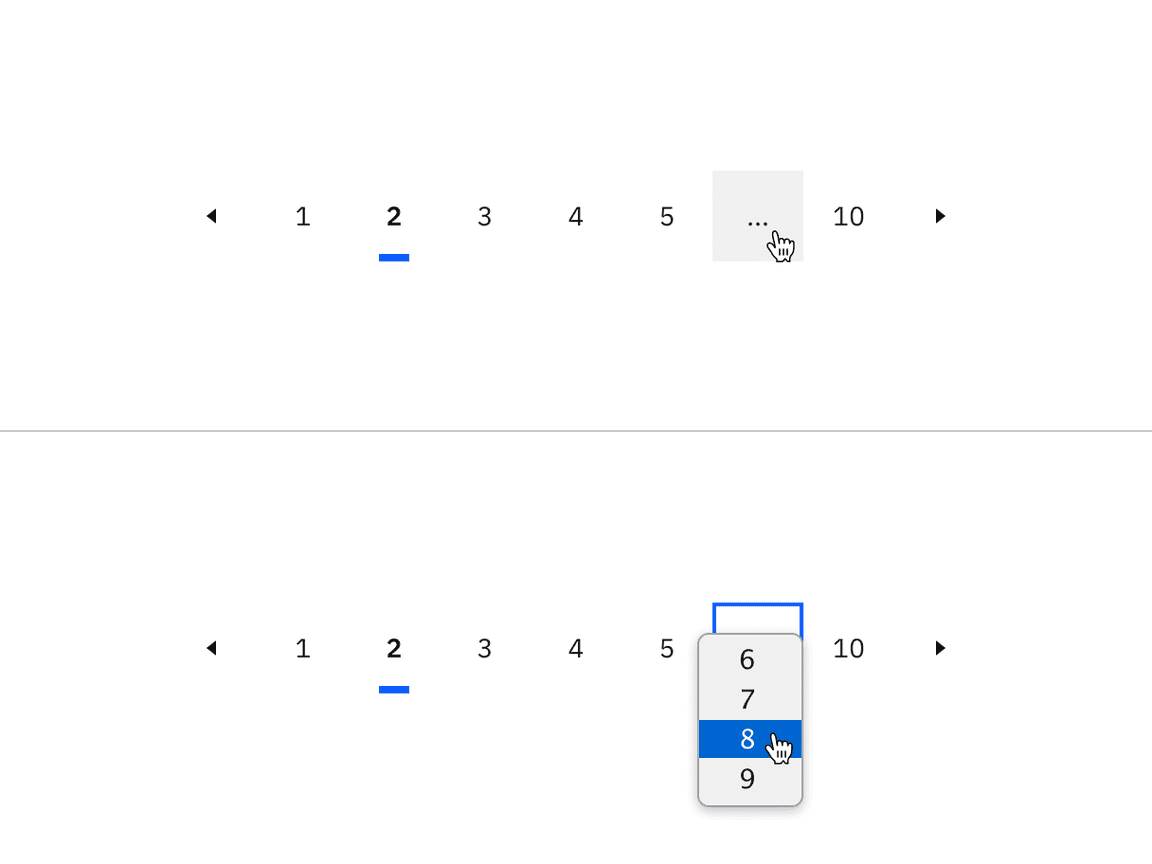 Placement of the pagination nav variant